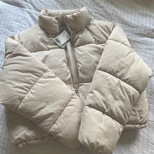 Cream puffer jacket